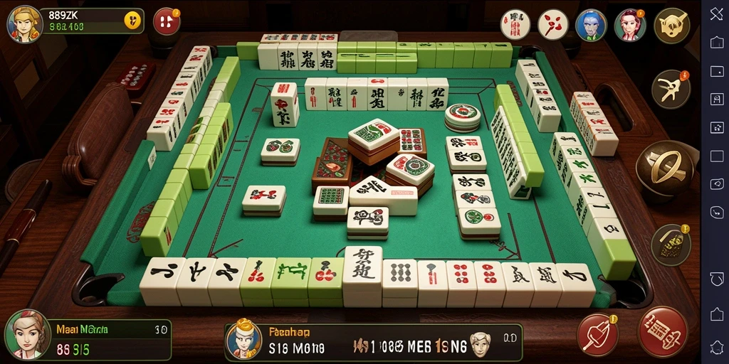 Tangkapan layar utama 889ZK menampilkan gameplay Mahjong yang seru dan menantang.