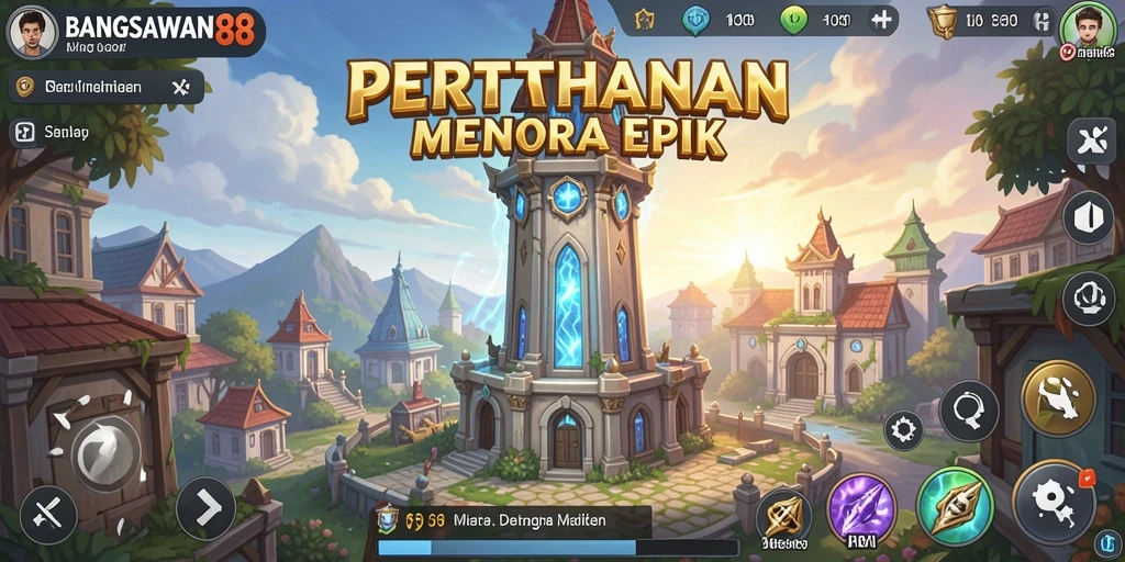 Tangkapan layar BANGSAWAN88 yang menampilkan aksi seru gameplay Tower Defense.