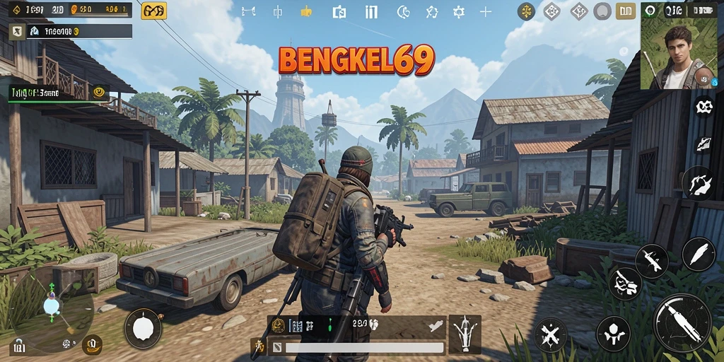 Tampilan gameplay BENGKEL69 dengan petualangan seru di dunia terbuka.