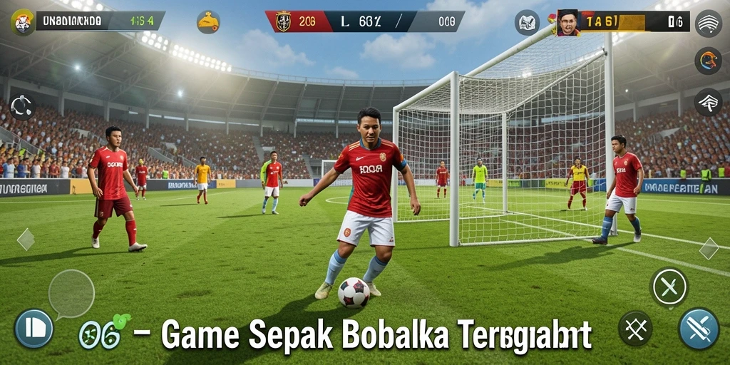Tampilan gameplay D06 yang menarik dan realistis dalam sepak bola.