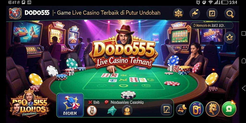 Gameplay menarik di DODO555 dengan dealer langsung dan suasana kasino.