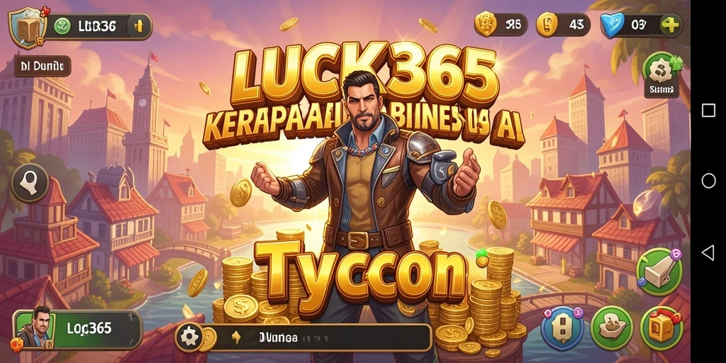 Layar gameplay LUCK365 menampilkan dinamika manajemen bisnis yang seru.